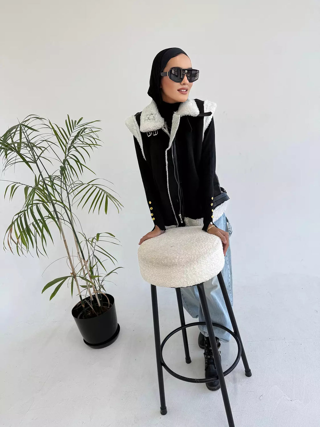 No Sleeves Fur Jacket