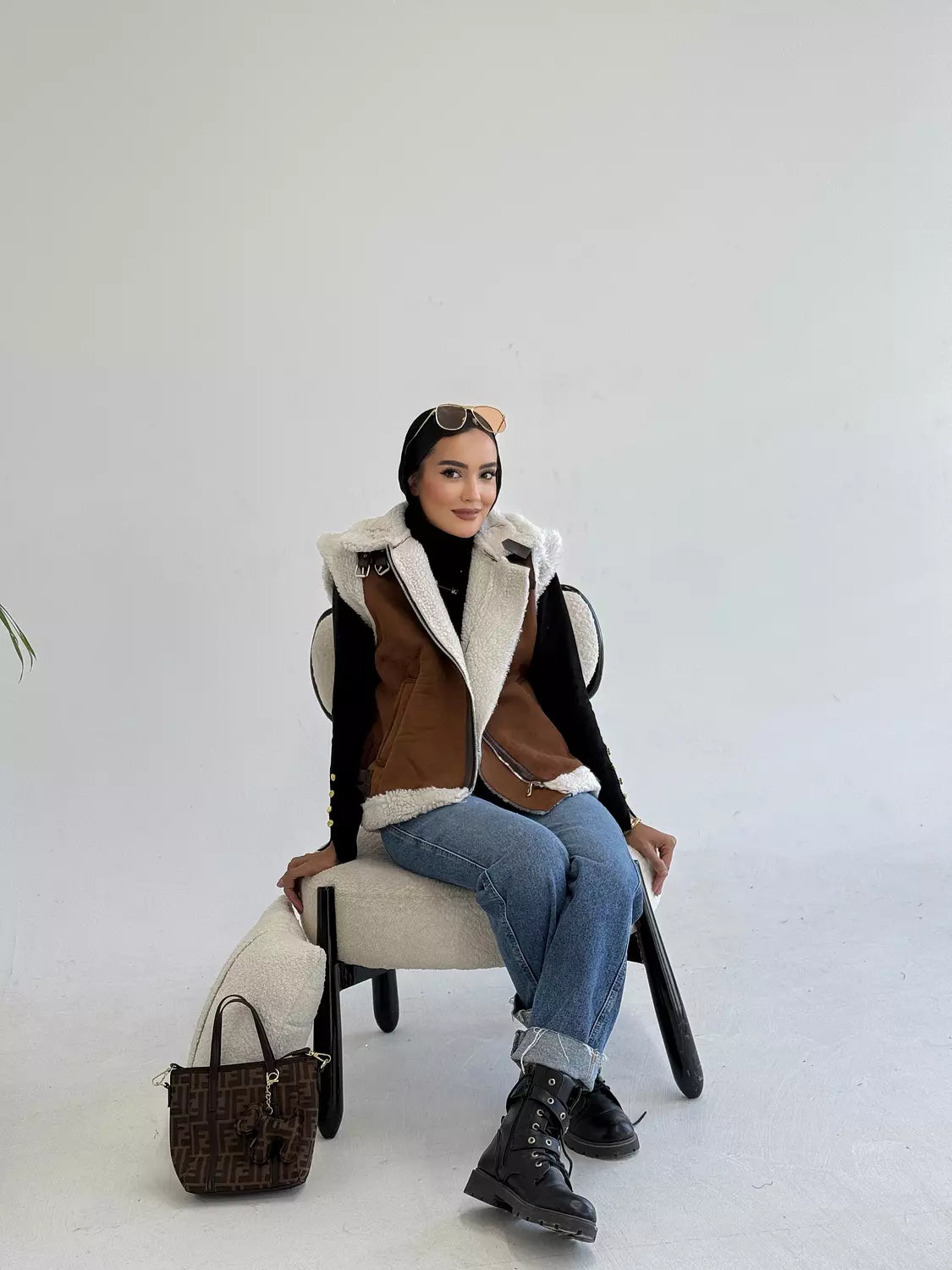 No Sleeves Fur Jacket